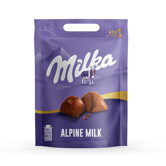 Milka's Alpine Milk Chocolate Packet 405g - 41pcs Inside - IMPORTED