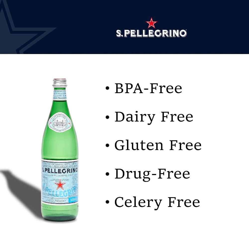 San Pellegrino Sparkling Natural Mineral Water Bottle, 4 x 750 ml