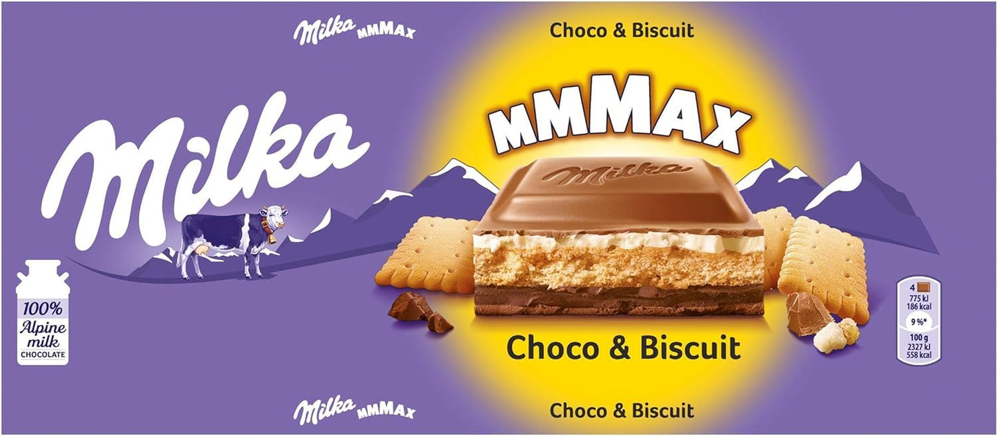 Milka Alpine Chocolate Come Together In This Incredibly Decadent King Size Milk Chocolate Bar 300g (Switzerland) (Choco & Biscuit)