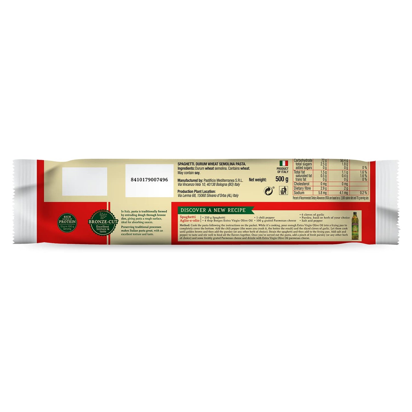 Borges Spaghetti Pasta - 500 gm| 100% Durum Wheat | Imported from Italy | High in Protein |No Preservative