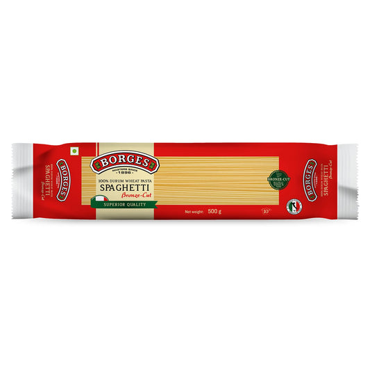 Borges Spaghetti Pasta - 500 gm| 100% Durum Wheat | Imported from Italy | High in Protein |No Preservative