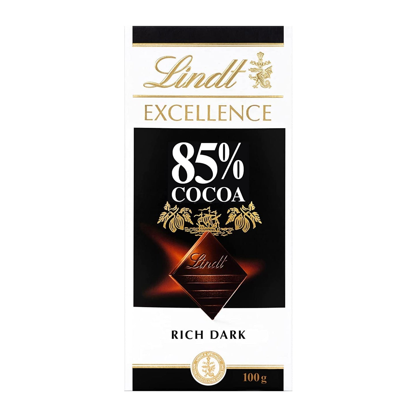 Lindt Excellence 90% Cocoa Dark Supreme Noir Chocolate Bar, 2 X 100 g