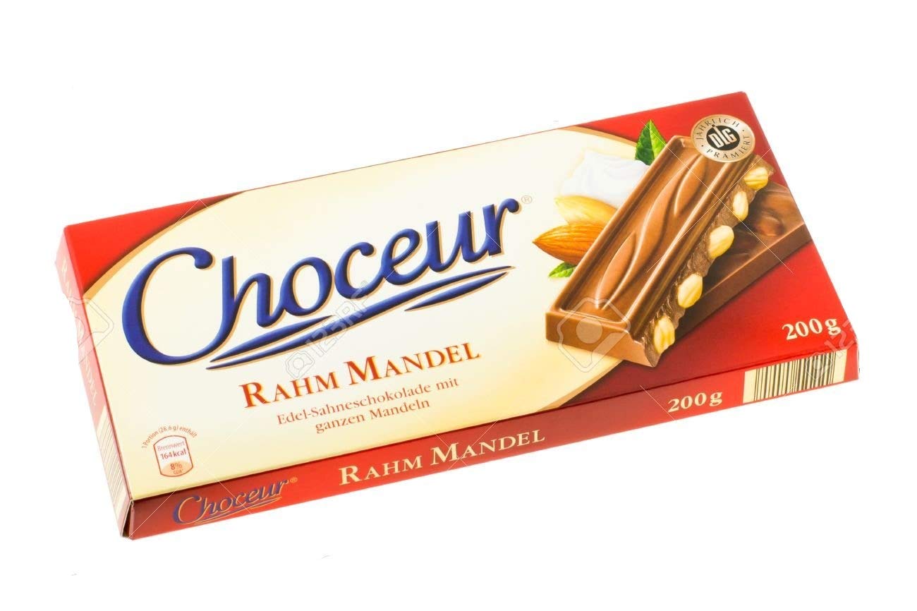 Choceur Rahm Mandel - Smooth creamy chocolate with whole almonds - 200 Grams