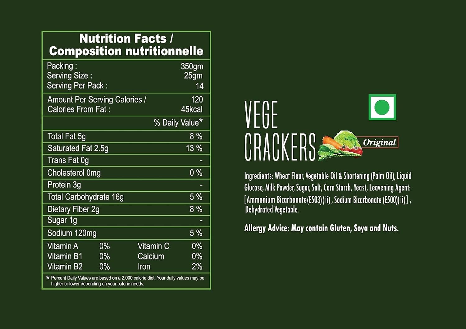 Sapphire Vege Crackers, 350g