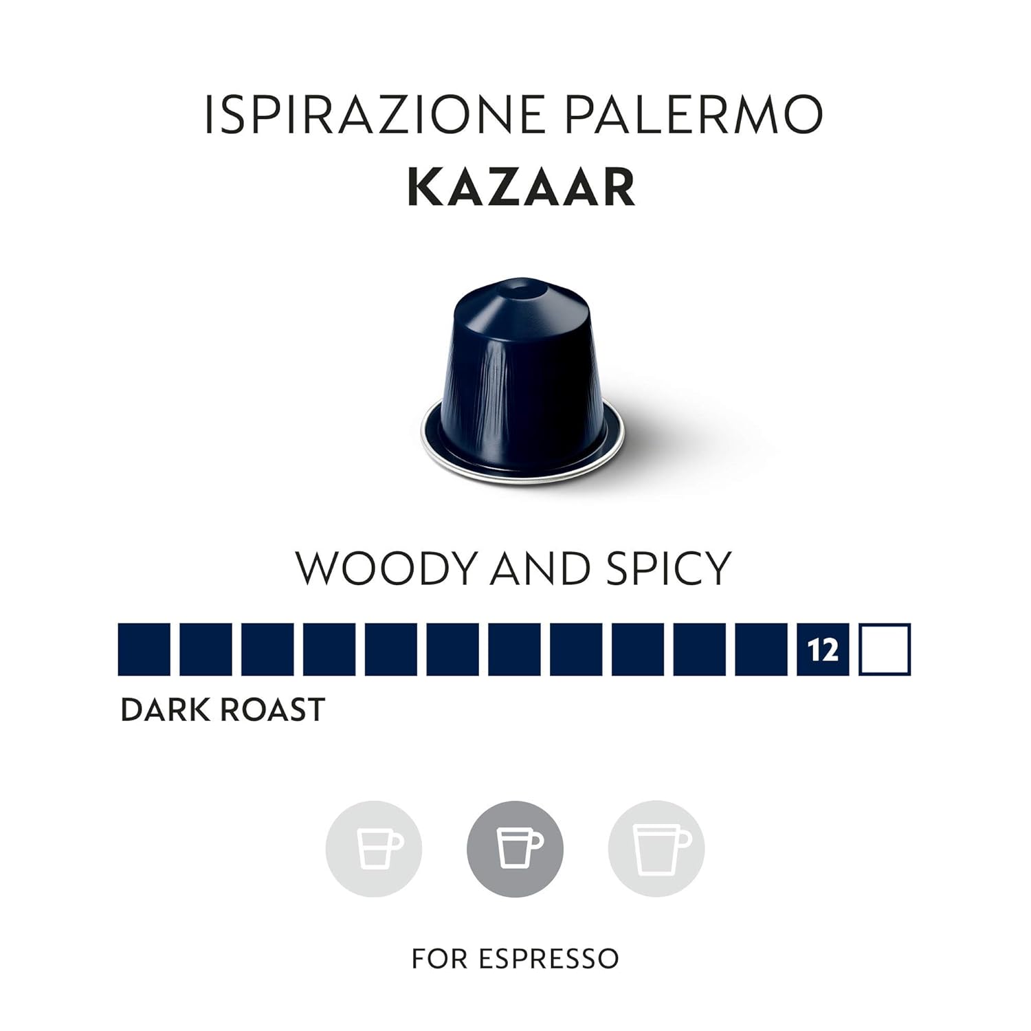 Nespresso Pods Original Line, Kazaar Intenso, Dark Roast Coffee, 40 Count Coffee Pods, Brews 1.35oz (4 Sleeves | 10 Pcs in Each Sleeve)