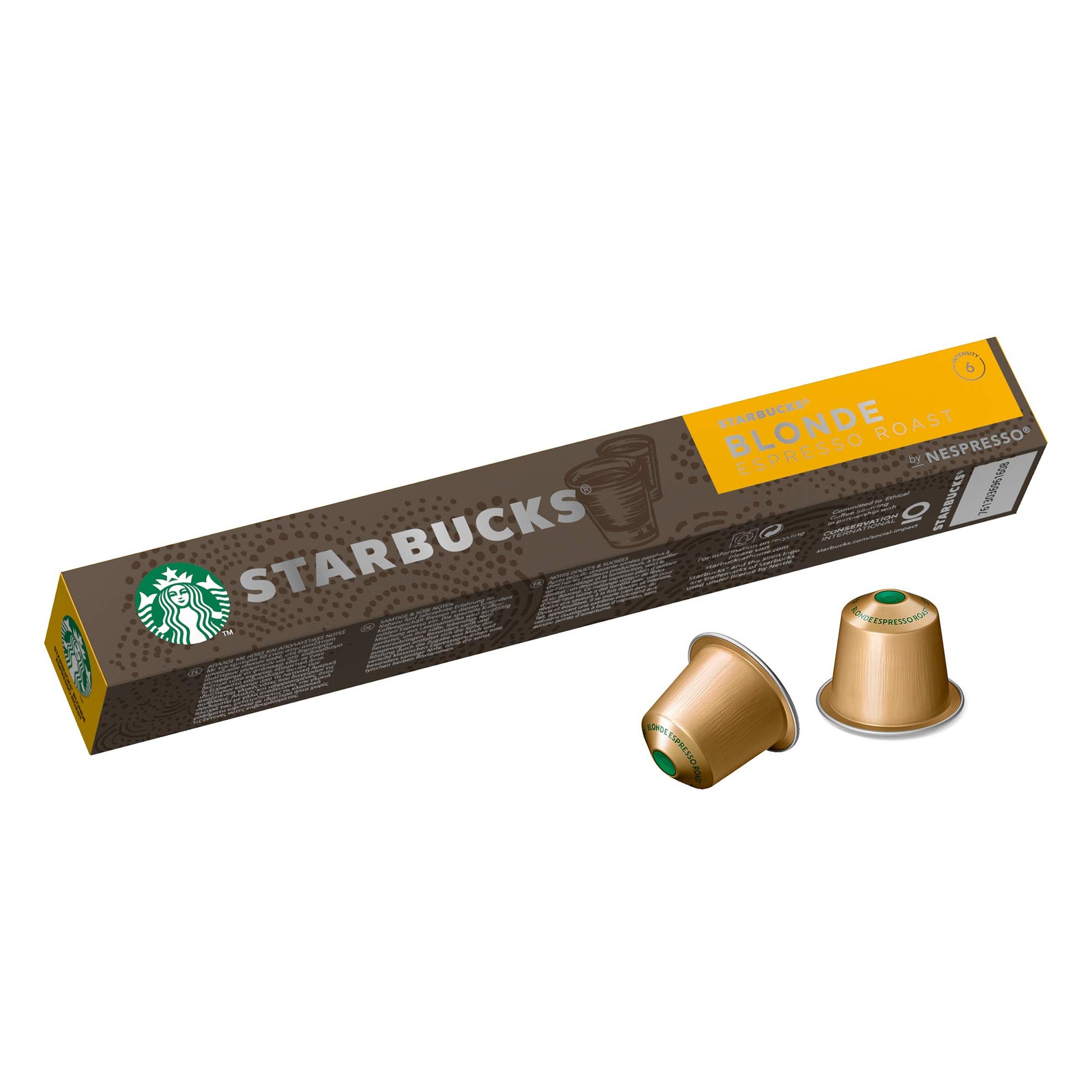 Starbucks by Nespresso Espresso Roast Coffee Pods 10 Capsules, Bag,0.57 Kilograms