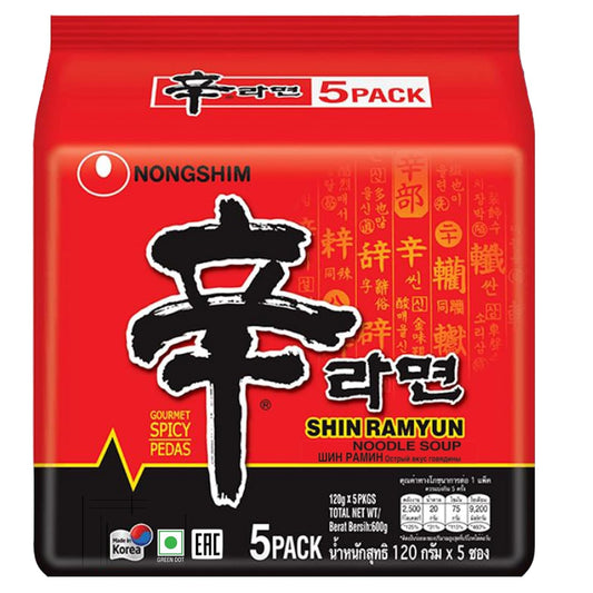 Nongshim Shin Ramyun Korean Style Spicy Noodle Soup Instant Noodles, 21.16 Oz 600 G..