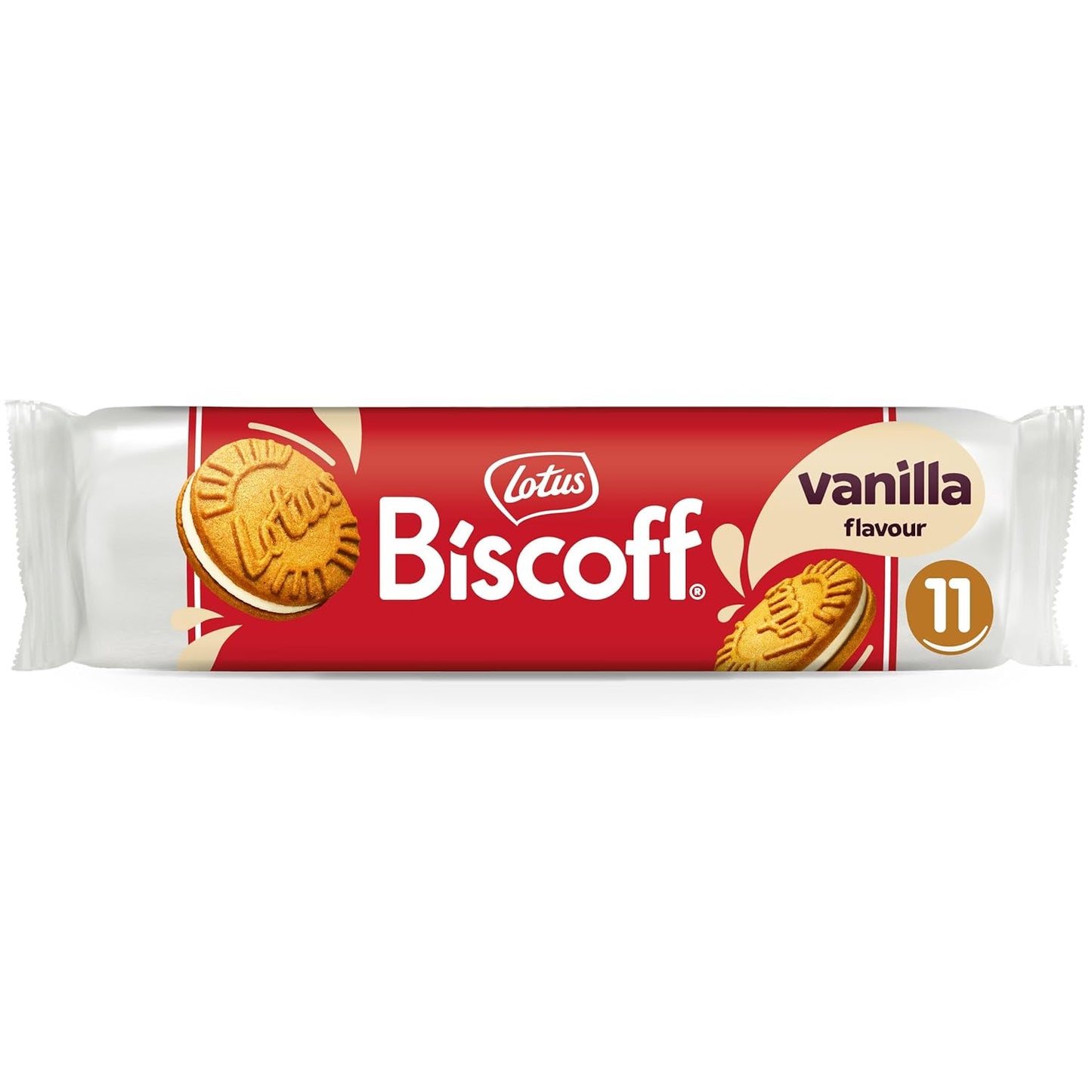 Lotus Biscoff | Belgian Speculoos | Sandwich Cookies | Vanilla Cream | Non-GMO and Vegan | 110g | Pack of 1