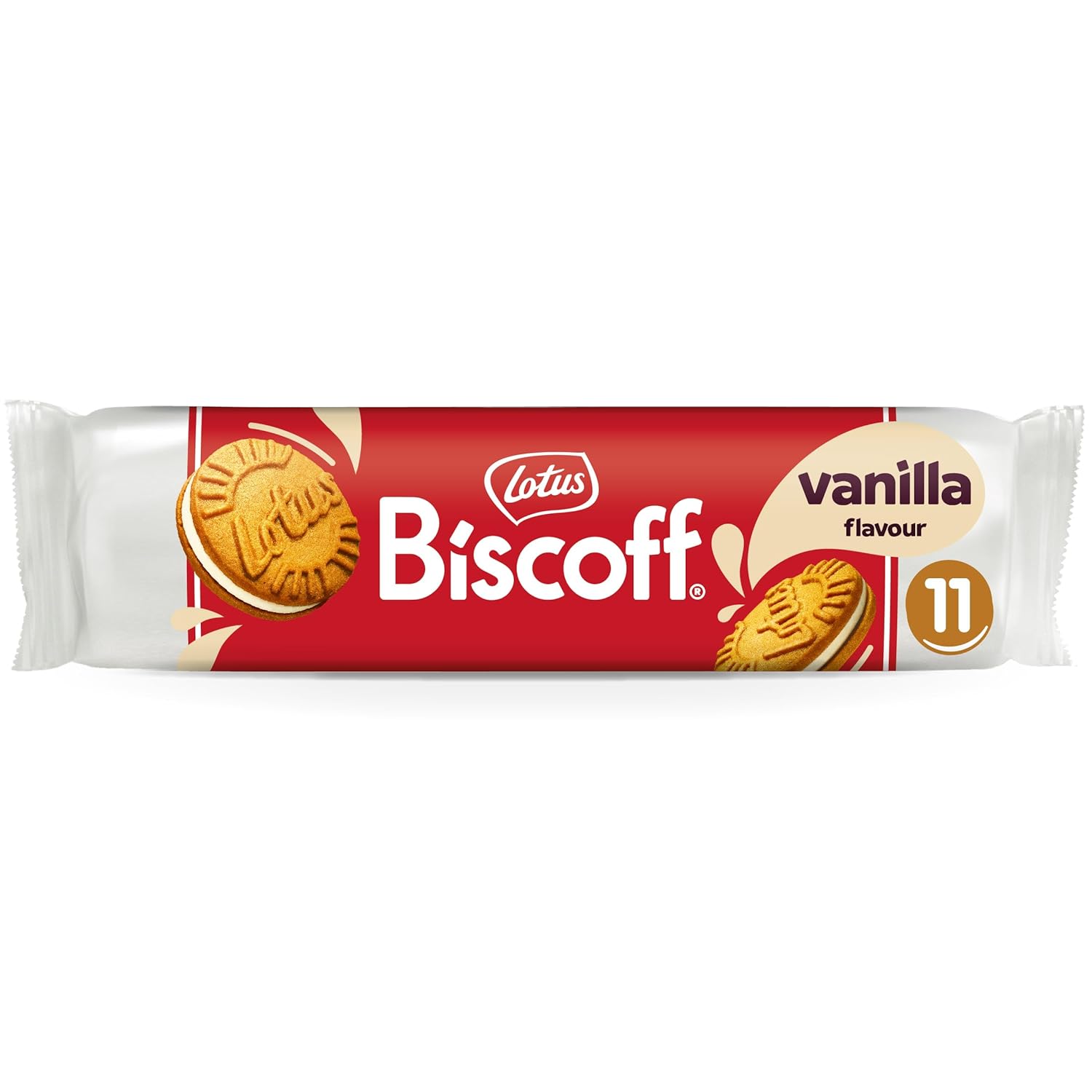 Lotus Biscoff | Belgian Speculoos | Sandwich Cookies | Vanilla Cream | Non-GMO and Vegan | 110g | Pack of 1