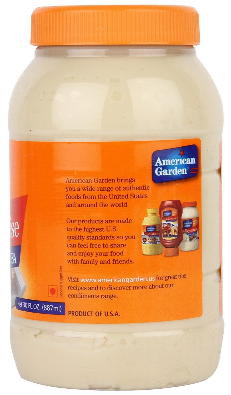 American Garden U.S. Mayonnaise, Gluten Free, 887 ml Jar