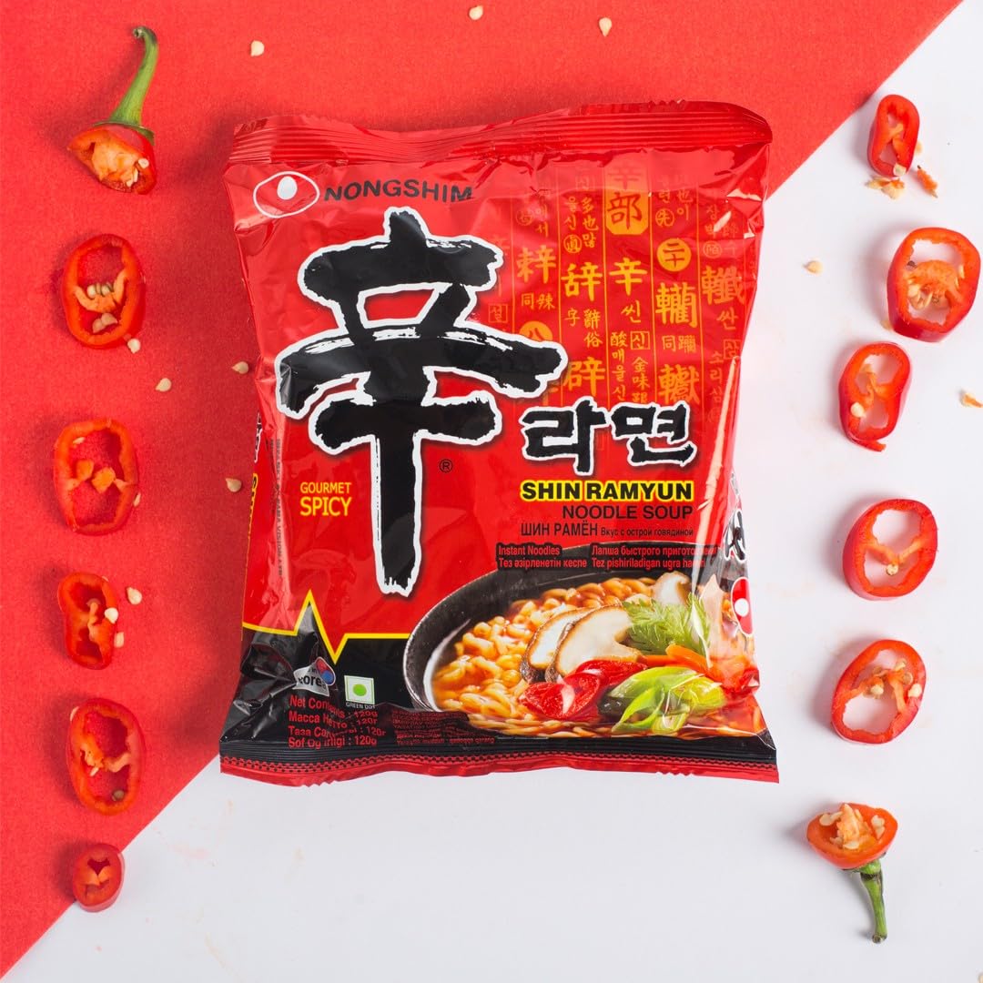 Nongshim Shin Ramyun Korean Style Spicy Noodle Soup Instant Noodles, 21.16 Oz 600 G..