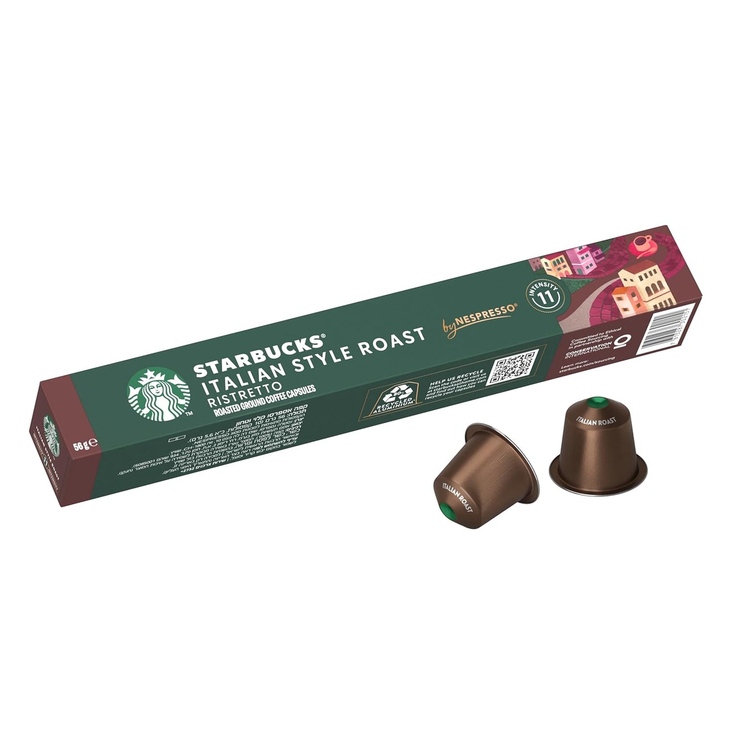 Starbucks Italian Style Roast By Nespresso Dark Roast Coffee Pods (Pack of 1, Total 10 Capsules)