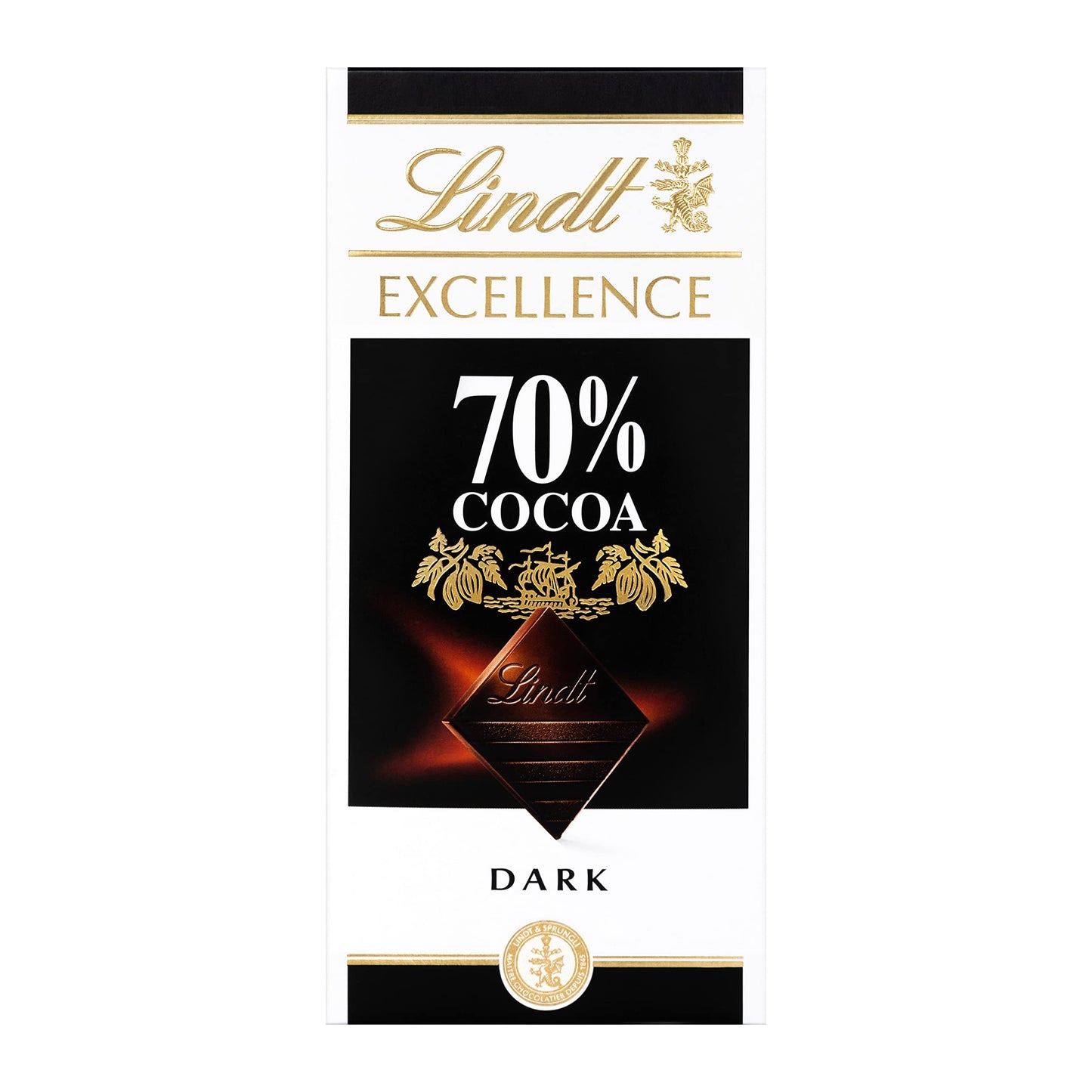 Lindt Excellence 90% Cocoa Dark Supreme Noir Chocolate Bar, 2 X 100 g