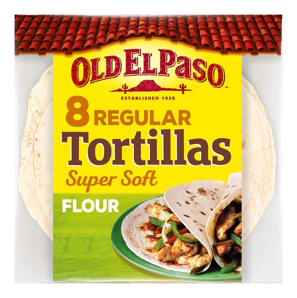 Old El Paso 8 Regular Super Soft Flour Tortillas Pouch, 326 g