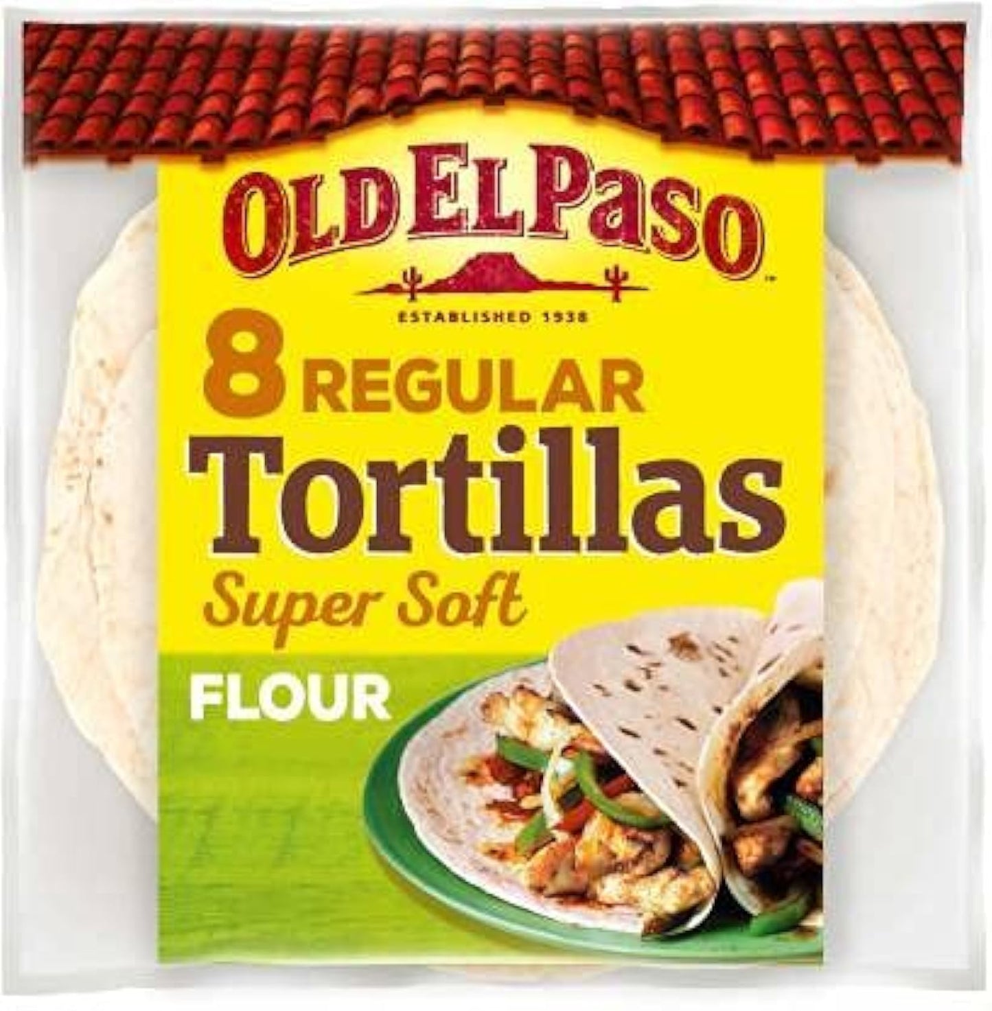 Old El Paso 8 Regular Super Soft Flour Tortillas Pouch, 326 g