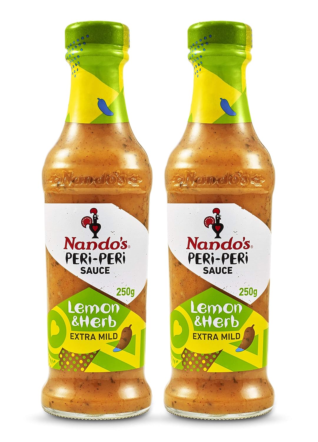 Nando's Peri Peri Chilli Sauce - Lemon and Herb, 250 gram, Pack of 2