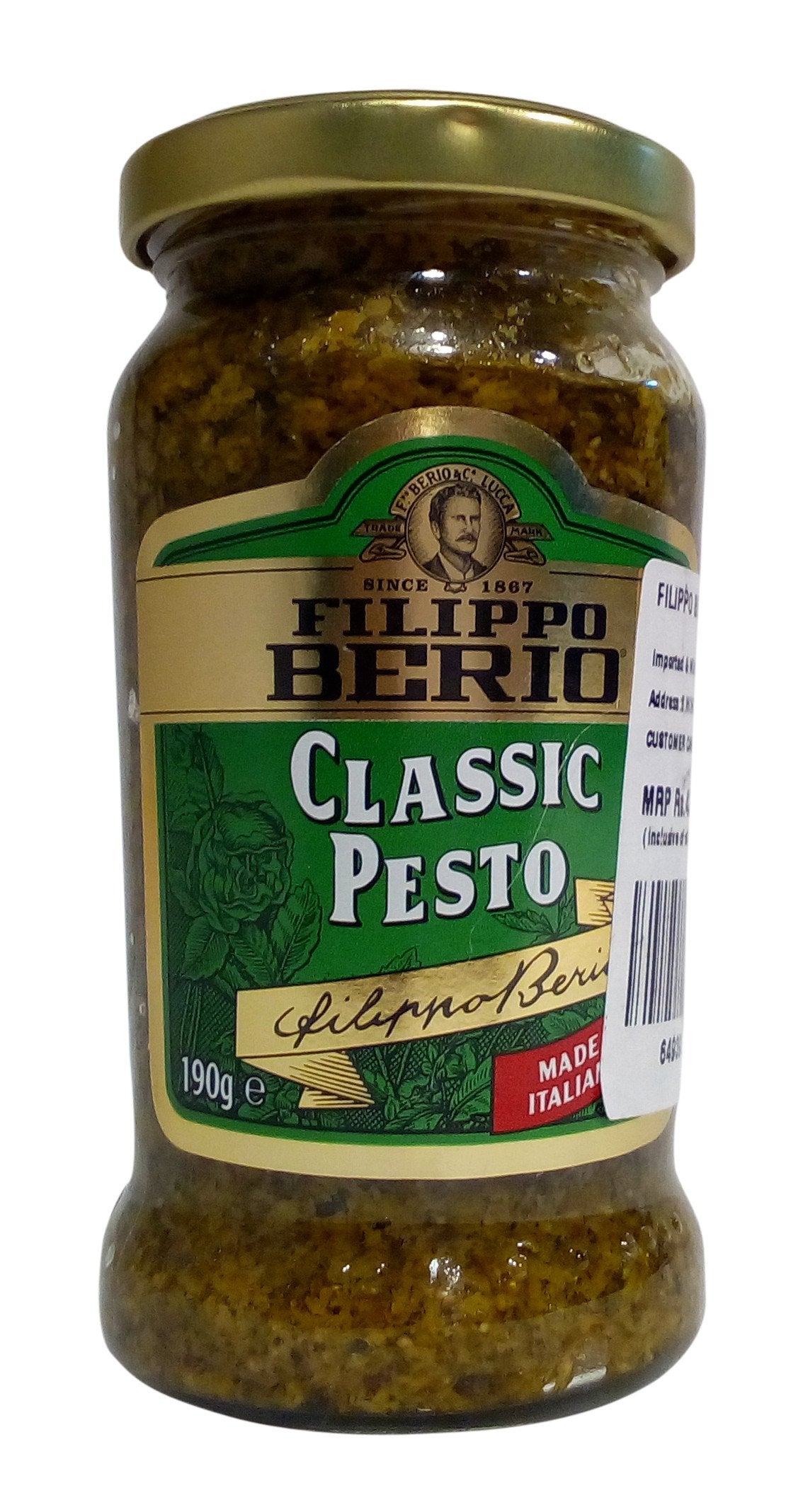 Filippo Berio Classic Pesto, 6.7 oz / 190 g,Green