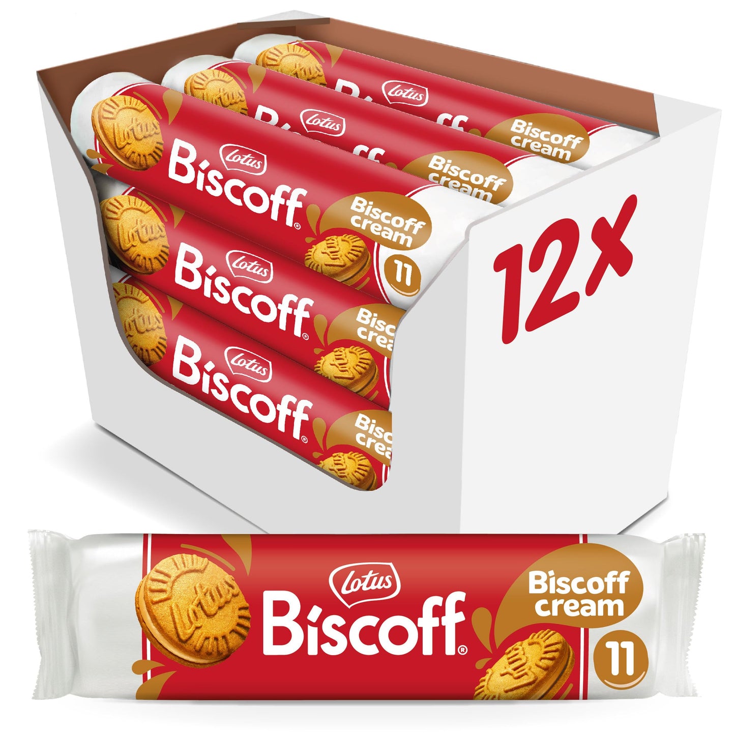 Lotus Biscoff | Belgian Speculoos | Sandwich Cookies | Vanilla Cream | Non-GMO and Vegan | 110g | Pack of 1