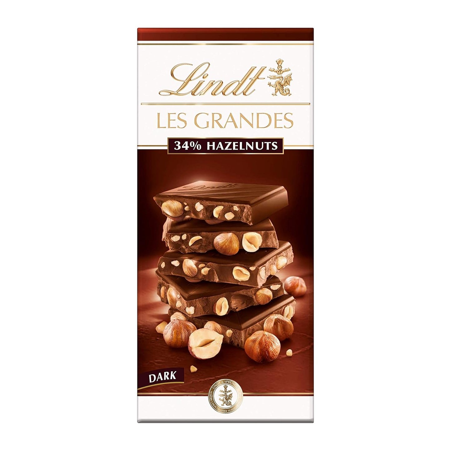 Lindt Les Grand Hazelnuts Dark Chocolate, 150 Gram