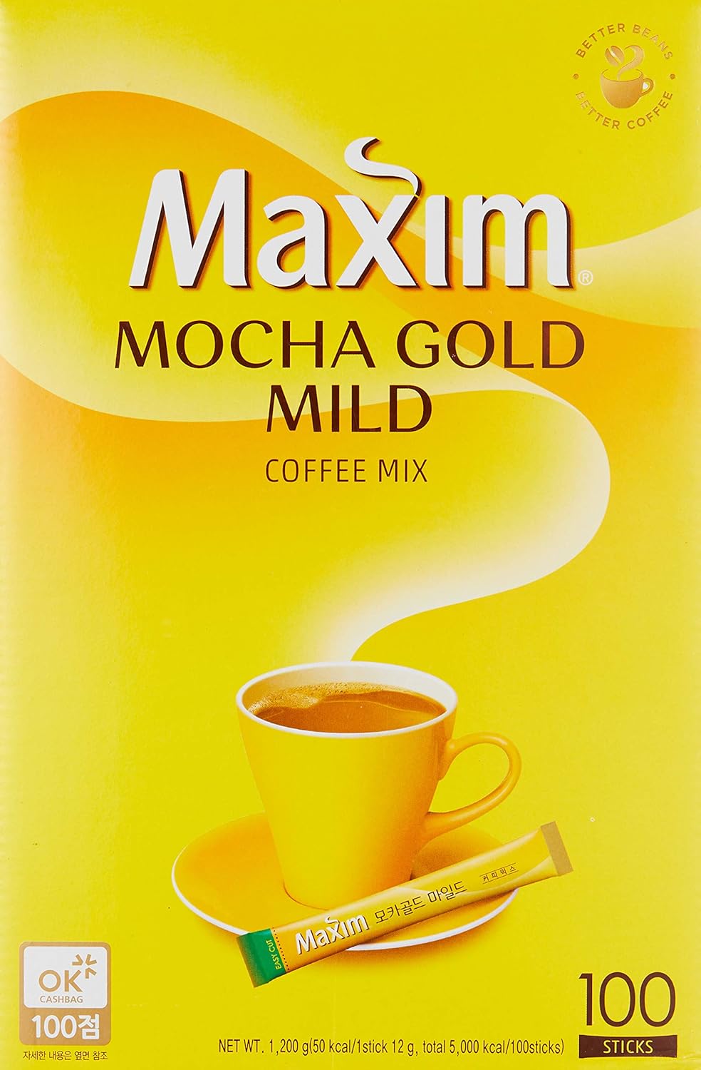 Maxim Mocha Gold Mild Coffee Carton Mix(100 Sticks),1200 Grams