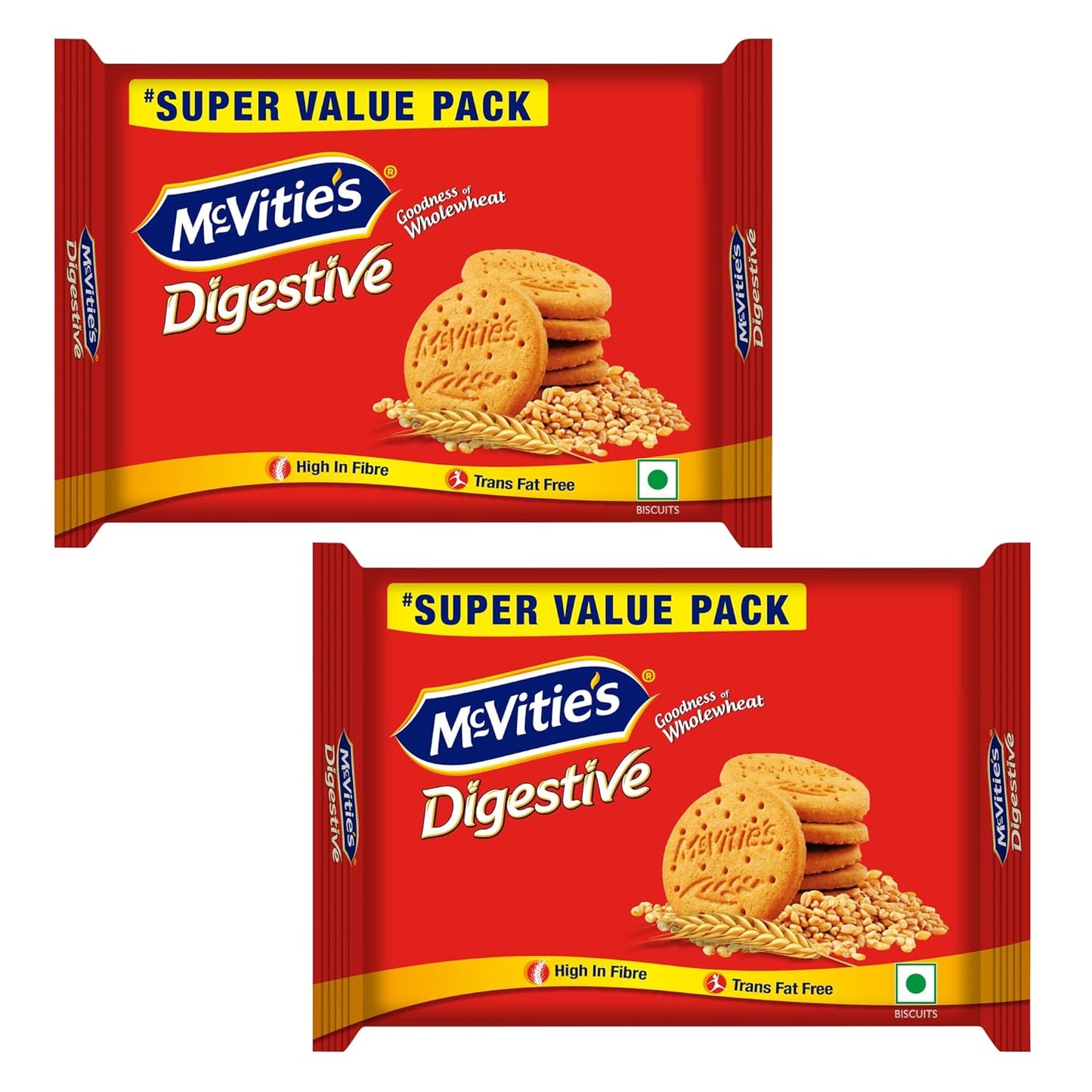 Mcvitie's Digestive High Fibre Biscuits with Goodness of Wholewheat,Super Saver Family Pack, 959.1g, Super Saver Family Pack - Pack of 2