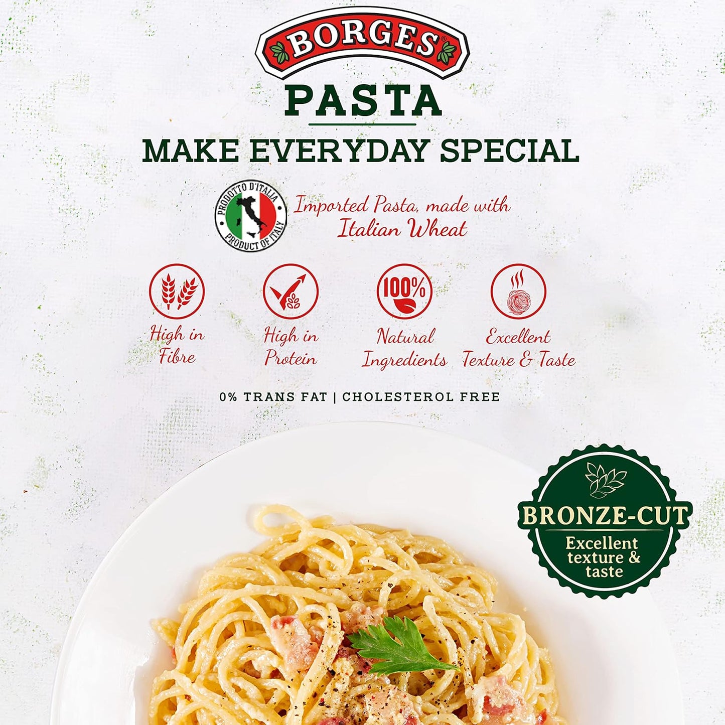 Borges Spaghetti Pasta - 500 gm| 100% Durum Wheat | Imported from Italy | High in Protein |No Preservative