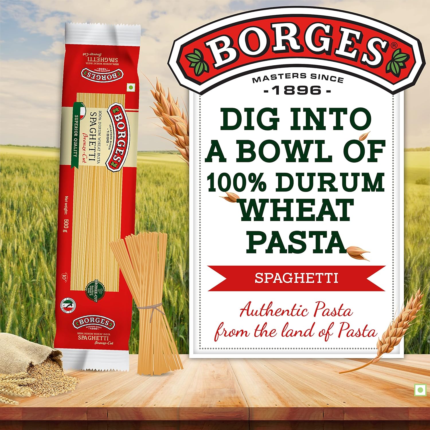 Borges Spaghetti Pasta - 500 gm| 100% Durum Wheat | Imported from Italy | High in Protein |No Preservative